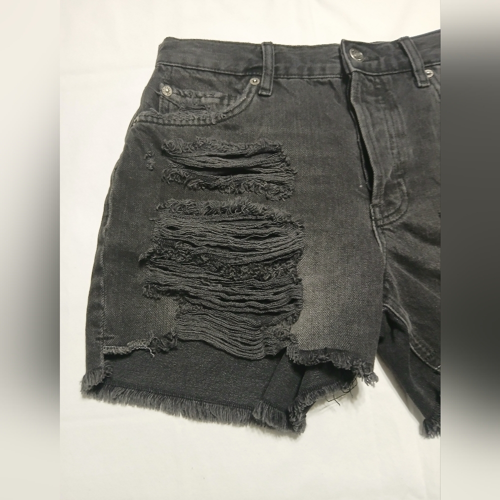 We The Free‎ Black Jean Shorts High-Rise Distressed - Picture 3 of 16